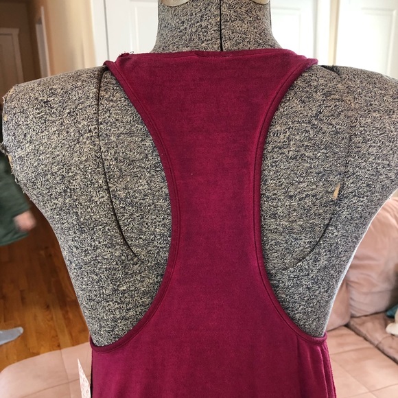 NWT S & M FREE PEOPLE RASPBERRY RAZORBACK TOP - Picture 5 of 8